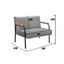 Ver imagem 3 de Conjunto com 2 Poltronas e Namoradeira Decorativa Jade Sala de Estar Cinza