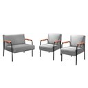 Ver imagem 2 de Conjunto com 2 Poltronas e Namoradeira Decorativa Jade Sala de Estar