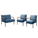 Ver imagem 2 de Conjunto com 2 Poltronas e Namoradeira Decorativa Jade Sala de Estar