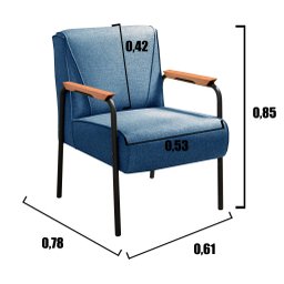 Conjunto com 2 Poltronas e Namoradeira Decorativa Jade Sala de Estar - 8