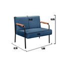 Ver imagem 3 de Conjunto com 2 Poltronas e Namoradeira Decorativa Jade Sala de Estar Azul