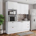 Ver imagem 1 de Cozinha Compacta 3 Peças 100% MDF com Torre Quente 2 Fornos Americana Branco HP/Calcare