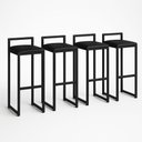 Ver imagem 2 de Kit 4 Banqueta Alta Ferro Cozinha Corino Bancada Gourmet:preto