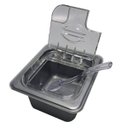 Ver imagem 2 de Conj 6 Cuba Gastronômica 1/6x100 Plástica Abs Cinza Tampa Transparente Dobradiça Sb + Colher