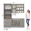 Ver imagem 4 de Cozinha Compacta 3 Peças 100% MDF com Torre Quente 2 Fornos Americana Cinza