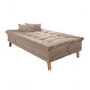 Ver imagem 5 de Sofá Cama Berlim 3 Lugares Império Reclinável Pés Madeira com Banqueta Espuma D33 Suede