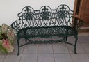 Ver imagem 2 de Banco de Jardim Floral 3 Lugares Verde Fosco em Alumínio Fundido Unifer Móveis