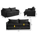 Ver imagem 3 de Sofá sem Caixa Retrátil e Reclinável 2,00m com Molas Maísa Suede Adonai Estofados