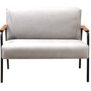 Ver imagem 4 de Conjunto com 2 Poltronas e Namoradeira Decorativa Jade Sala de Estar Bege Claro