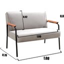 Ver imagem 3 de Conjunto com 2 Poltronas e Namoradeira Decorativa Jade Sala de Estar Bege Claro