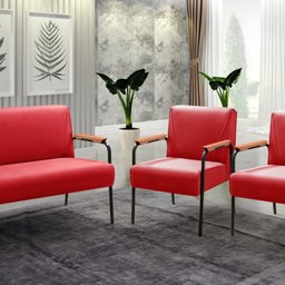 Conjunto com 2 Poltronas e Namoradeira Decorativa Jade Sala de Estar - 1
