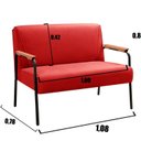 Ver imagem 3 de Conjunto com 2 Poltronas e Namoradeira Decorativa Jade Sala de Estar Vermelho