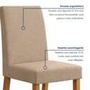 Ver mais imagens de Kit 6 Cadeiras de Jantar Estofadas Linho Laini Bege Amêndoa Clean/Bege