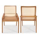 Ver imagem 2 de Conjunto 2 Cadeiras Madeira Maciça Encosto em Tela Assento Estofado Siena