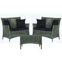 Ver imagem 1 de 2 Sofá Área e Mesa Igapó Alumínio Pintura Marrom Corda Náutica Estofado Impermeável Almofada 12 Tram