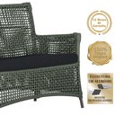 Ver imagem 3 de 2 Sofá Área e Mesa Igapó Alumínio Pintura Marrom Corda Náutica Estofado Impermeável Almofada 12 Tram