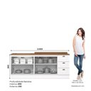 Ver imagem 4 de Cozinha Compacta 100% MDF 2 Balcões com Tampo Americana Branco HP / Nature