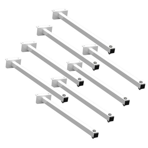 08 Suportes Refletor Fachada Banner Braço 30cm 08 Cj - Branco