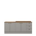Ver imagem 3 de Cozinha Compacta 100% MDF 2 Balcões com Tampo Americana Cinza/Nature