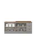Ver imagem 5 de Cozinha Compacta 100% MDF 2 Balcões com Tampo Americana Cinza/Nature