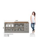 Ver imagem 4 de Cozinha Compacta 100% MDF 2 Balcões com Tampo Americana Cinza/Nature