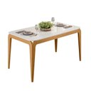 Ver imagem 4 de Mesa Sala de Jantar Tampo com Vidro 160cm 100% MDF Áurea Marrom/Ype/Off White
