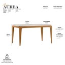 Ver imagem 3 de Mesa Sala de Jantar Tampo com Vidro 160cm 100% MDF Áurea Marrom/Ype/Off White