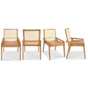 Ver imagem 2 de Kit 4 Cadeiras Madeira Maciça Encosto em Tela Assento Estofado Siena