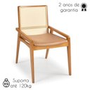 Ver mais imagens de Kit 4 Cadeiras Madeira Maciça Encosto em Tela Assento Estofado Siena