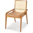 Ver imagem 4 de Kit 4 Cadeiras Madeira Maciça Encosto em Tela Assento Estofado Siena