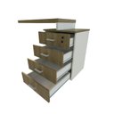 Ver imagem 7 de Escrivaninha Mesa Escritório e Home Office com 4 Gavetas 112cm MDF Branco E Carvalho Mel