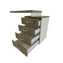 Ver imagem 7 de Escrivaninha Mesa Escritório e Home Office com 4 Gavetas 112cm MDF Branco e Carvalho Mel Bege