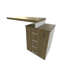 Ver imagem 5 de Escrivaninha Mesa Escritório e Home Office com 4 Gavetas 112cm MDF Branco e Carvalho Mel Bege