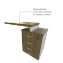 Ver mais imagens de Escrivaninha Mesa Escritório e Home Office com 4 Gavetas 112cm MDF Branco E Carvalho Mel