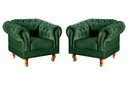 Ver imagem 1 de Conjunto 2 Poltronas Dom Pedro Cor:Veludo Verde 270