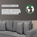 Ver imagem 7 de Sofá Fixo 4 Lugares Verona 2,36m Linho Cinza