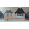 Bicama Solteirão Base Montessoriana em Madeira Maciça Pinus - Verniz Incolor - Grade Cercadinho Comp - 1