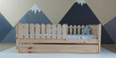 Ver imagem 1 de Bicama Solteirão Base Montessoriana em Madeira Maciça Pinus - Verniz Incolor - Grade Cercadinho Comp