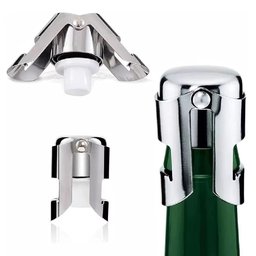 Tampa Inox com Pressão para Champagne Vinho Espumante Luxo - 3