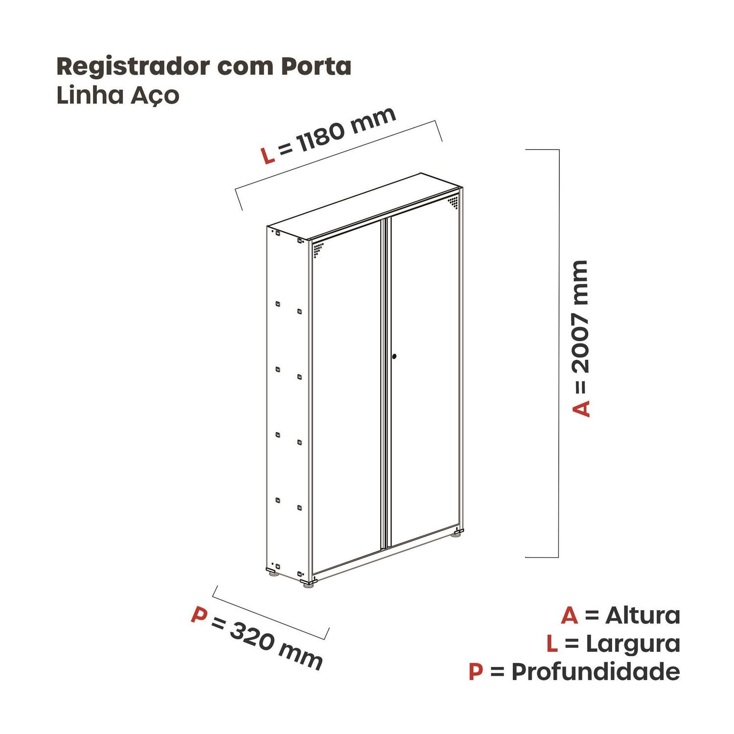 Registrador Aço 02 Portas Rpcp Clássico - 3