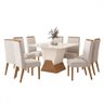 Mesa de Jantar 8 Lugares Orlando com Vidro Nature/off White/linho - Panorama Móveis - 2