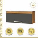 Ver imagem 5 de Armário Aéreo de Cozinha Modular Burguesa 1 Porta MDF Marrom Freijó/Cinza Grafite - Nesher