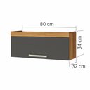 Ver imagem 5 de Armário Aéreo Geladeira Modular Nesher Burguesa Premium 80cm - Freijó/grafite