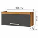 Ver imagem 3 de Armário Aéreo de Cozinha Modular Burguesa 1 Porta MDF Marrom Freijó/Cinza Grafite - Nesher