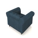 Ver imagem 7 de Kit 2 Poltronas Decorativas Sala de Estar Stanford Chesterfield Pés de Madeira Couro Azul Marinho G5