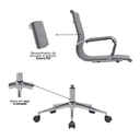 Ver mais imagens de Kit 10 Cadeiras de Escritório Diretor Eames em Couro - Cinza