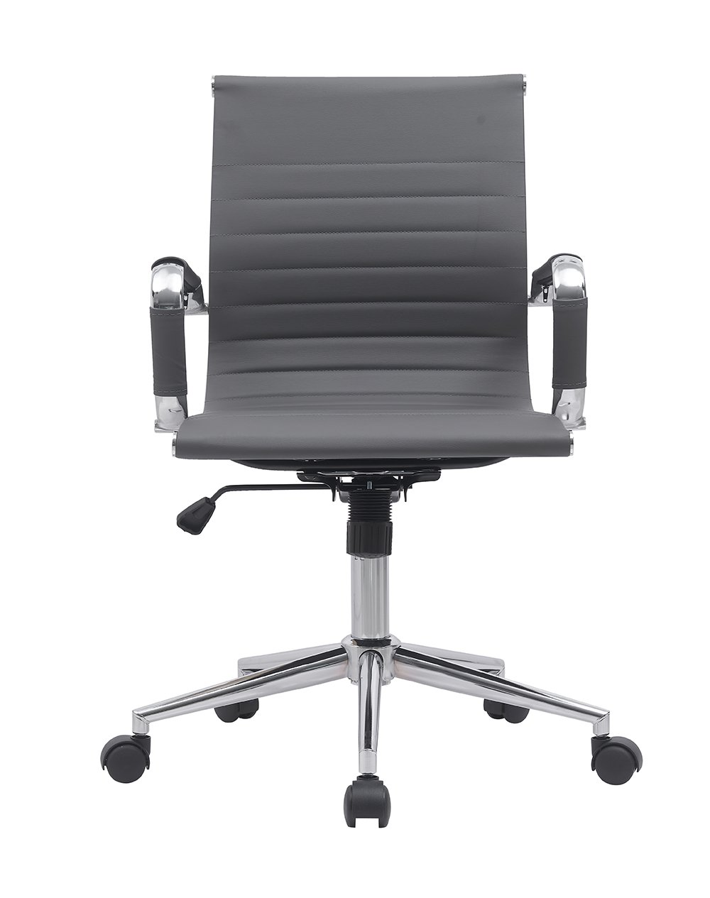 Cadeira Escritório Diretor Eames em Couro - Cinza:10 Cadeiras - 3