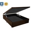 Ver imagem 2 de Cama Casal Baú Box Síntetico Marrom 138x188x41