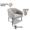 Ver imagem 5 de Cadeira Sala de Jantar Pé de Ferro Preto Kit 2 Stella Veludo D03 - D'Rossi Cor Cinza
