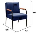 Ver mais imagens de Conjunto com 2 Poltronas e Namoradeira Decorativa Jade Sala de Estar Azul Marinho